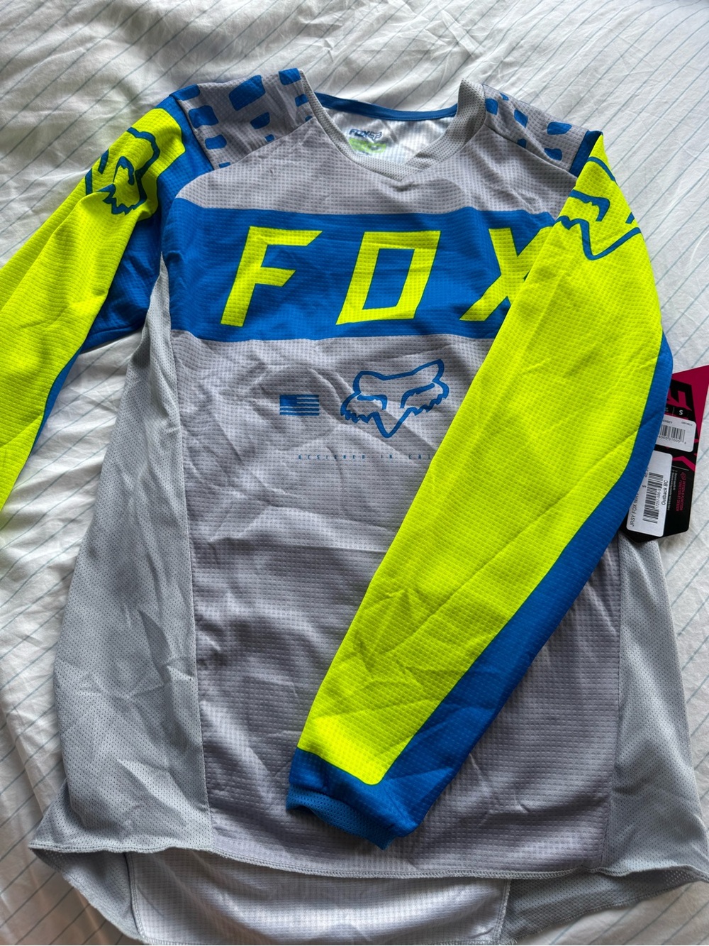 Fox Racing Neon Yellow & Blue MX Jersey size: Small NWT✨